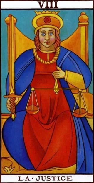 Justice in the Tarot of Marseilles