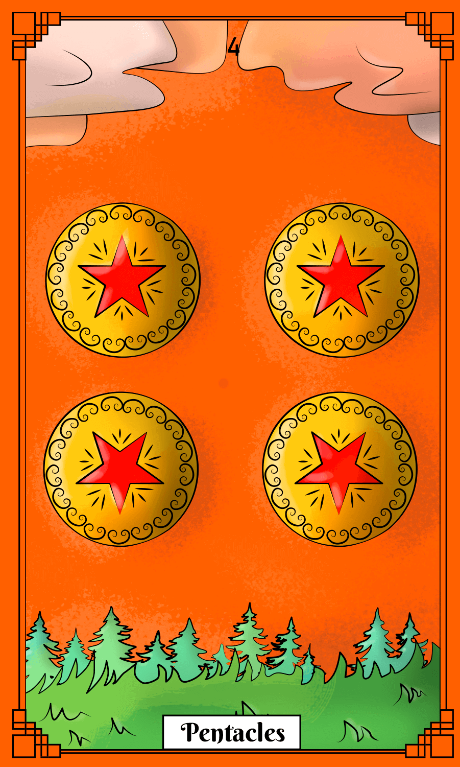 four of pentacles card