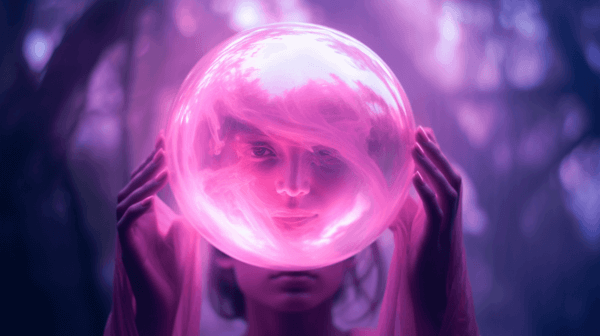 pink aura through glass