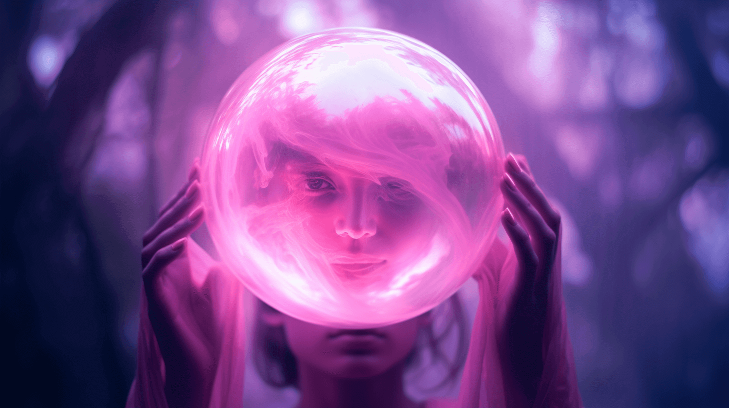 pink aura through glass