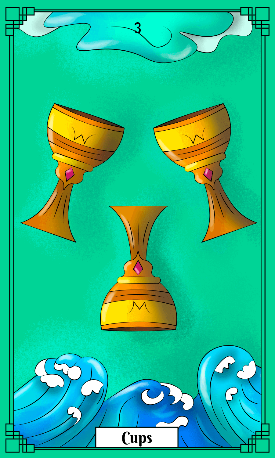Three of cups card